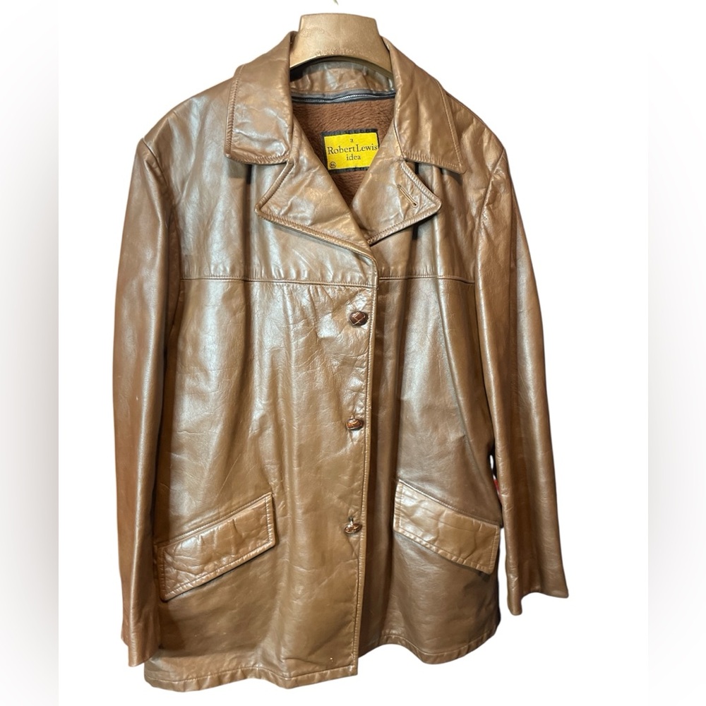 Vintage A Robert Lewis Idea Men’s Tan Leather Jacket